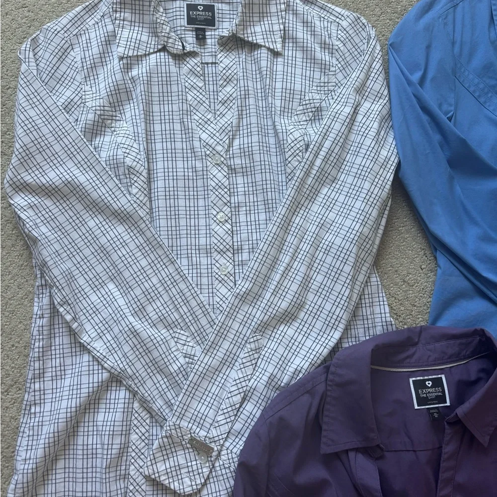 Express Women’s Button Down Collared Shirts - set of 4 - Picture 2 of 9
